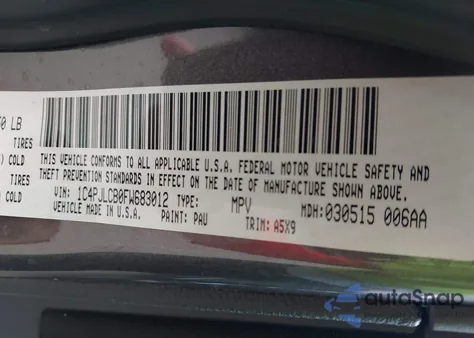 2015 Jeep Cherokee Latitude from USA, damaged, VIN 1C4PJLCB0FW683012